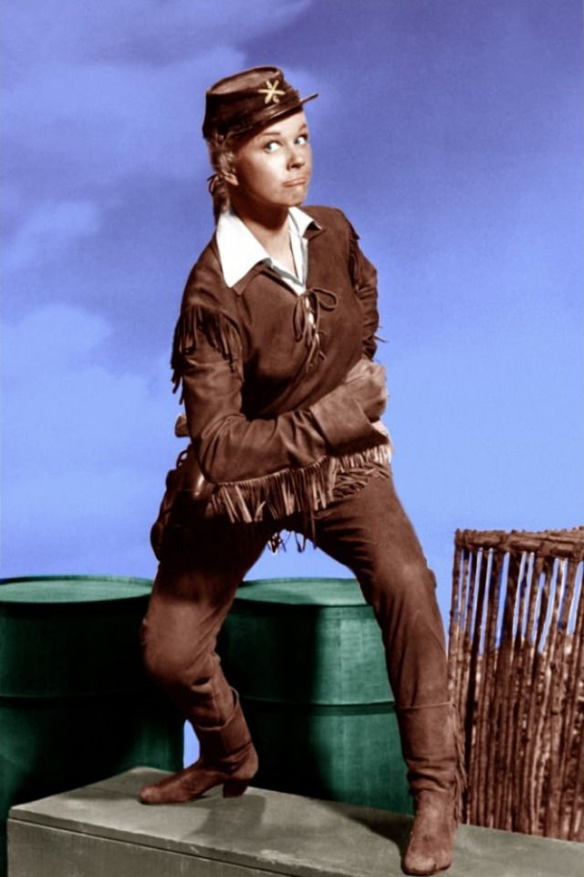Hilarious Photos of Doris Day as Calamity Jane in the movie 'Calamity Jane (1953).'
