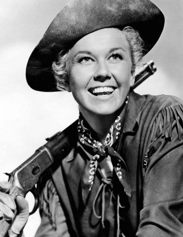 Hilarious Photos of Doris Day as Calamity Jane in the movie 'Calamity Jane (1953).'