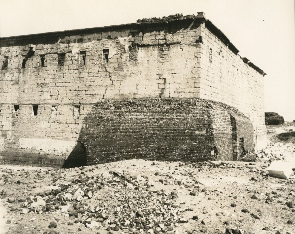 Walls of the White Monastery (Deir-el-Abyad), near Sohag, Egypt, 1912.