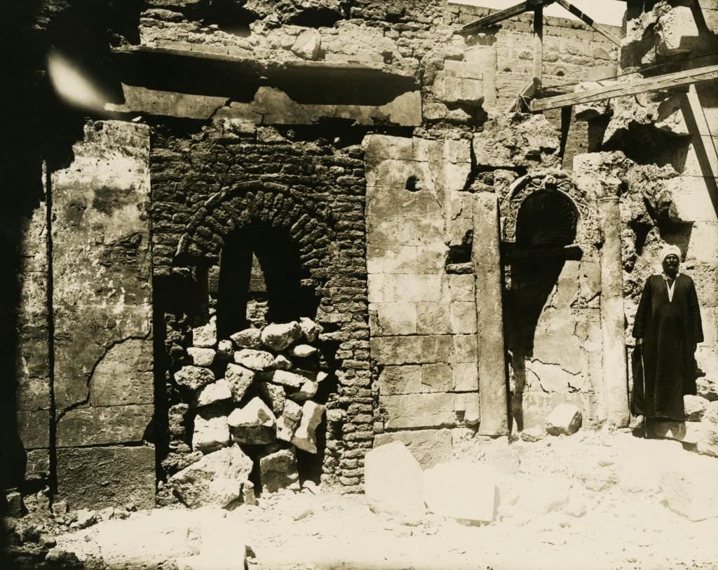 Door leading to the courtyard of the church, White Monastery (Deir-el-Abyad), near Sohag, Egypt, 1912.