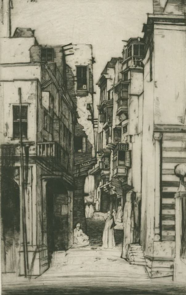 Street in Cairo, Sir David Young Cameron, 1910