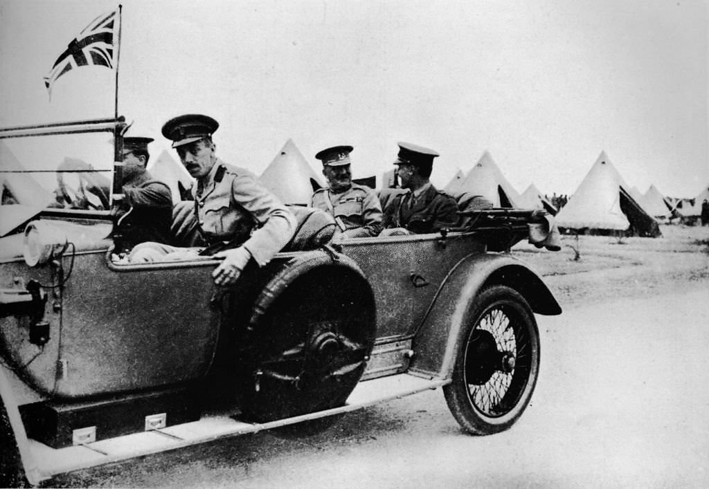 General Sir John Maxwell Commander Of Egyptian Troops Motoring Through One Of The Camps 1915