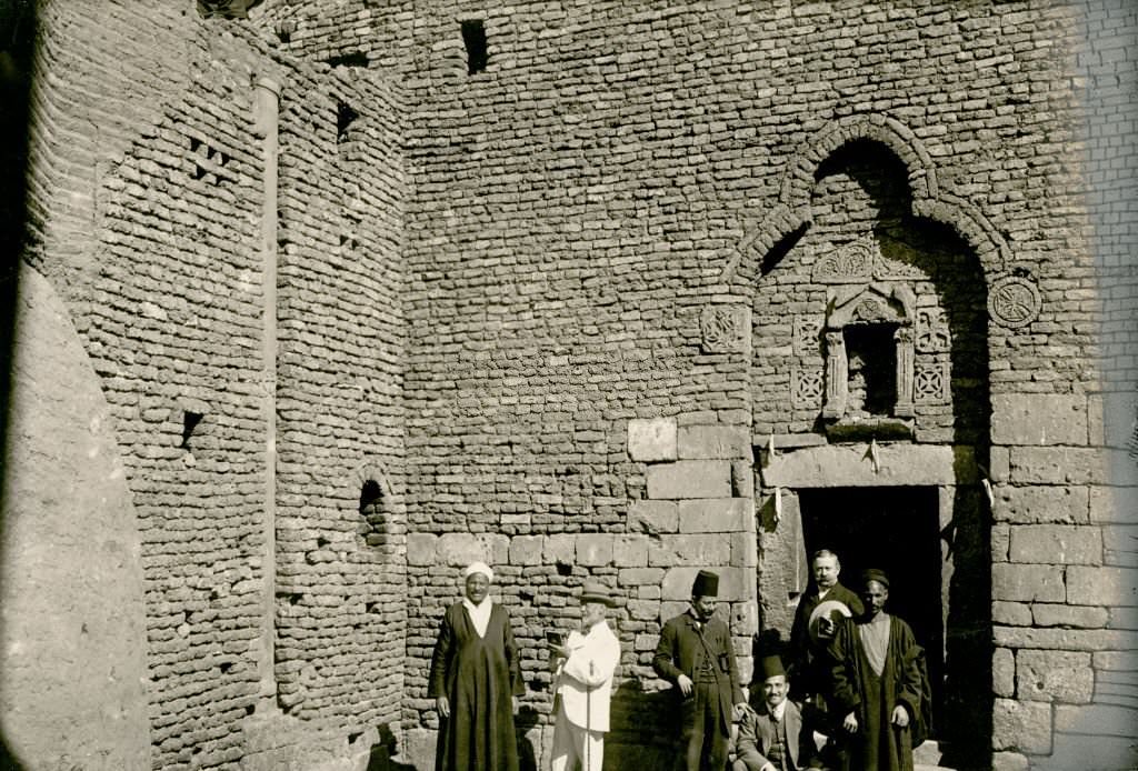 Entrance to the church in the Red Convent (Deir al-Ahmar), Egypt, 1912.