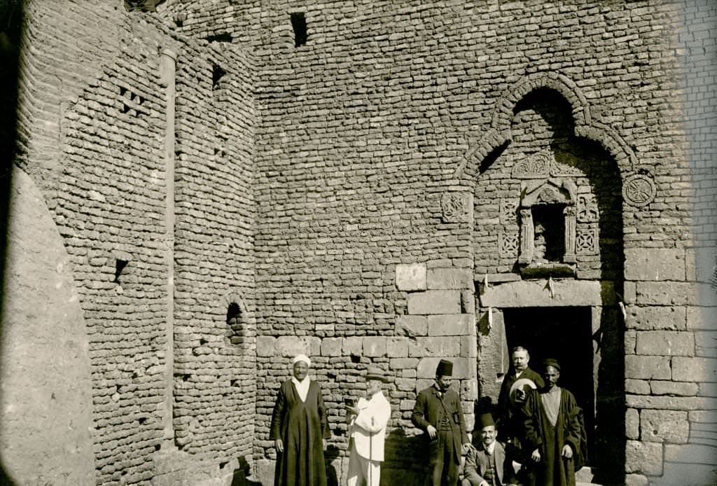 Entrance to the church in the Red Convent (Deir al-Ahmar), Egypt, 1912.