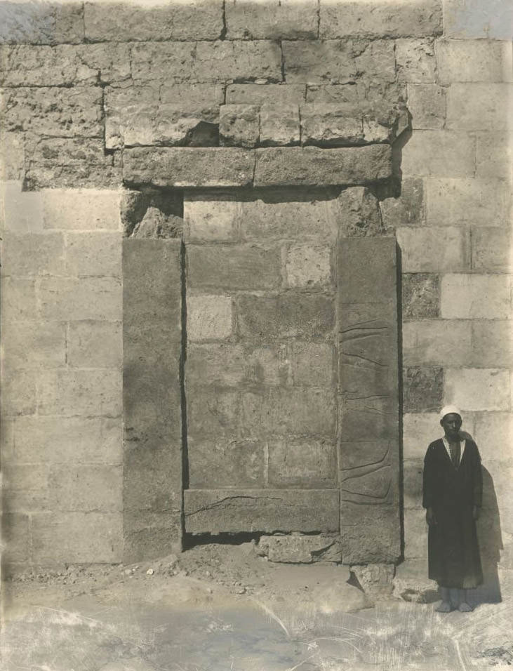 Door in the south wall, White Monastery (Deir-el-Abyad), near Sohag, Egypt, 1912.