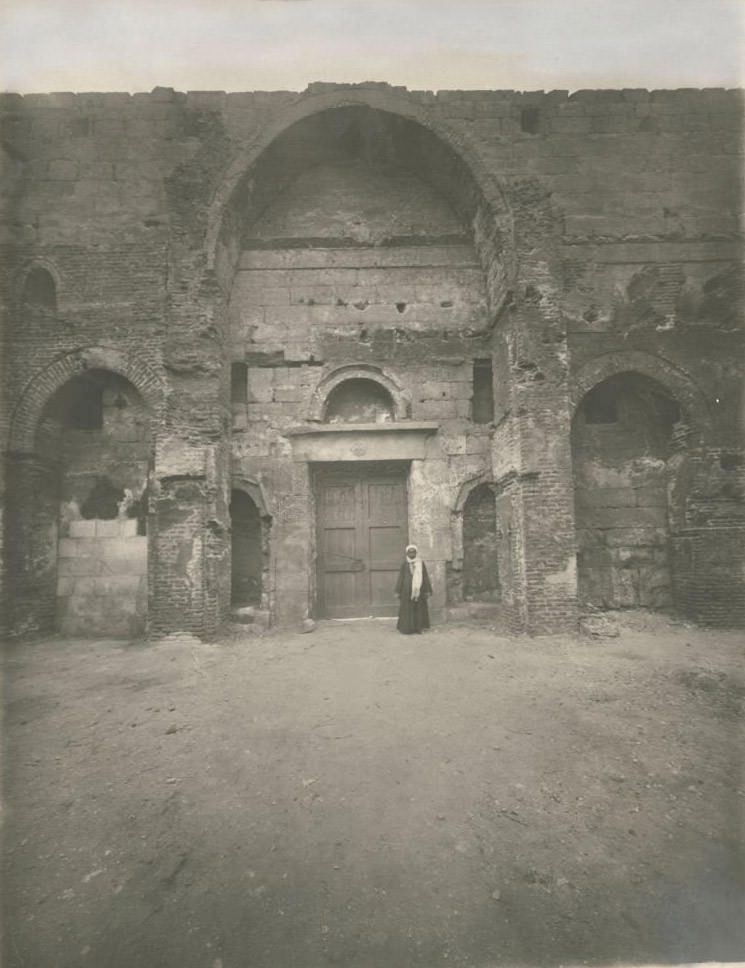 Entrance in the south wall, White Monastery (Deir-el-Abyad), near Sohag, Egypt, 1912.