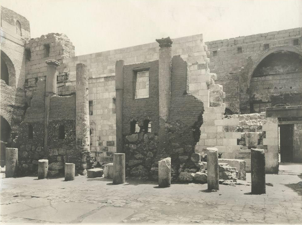 Interior of the south wall, White Monastery (Deir-el-Abyad), near Sohag, Egypt, 1912.