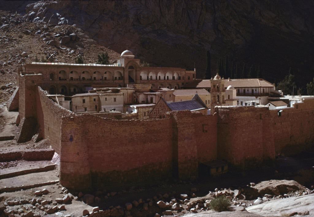 Saint Catherine's Monastery in Sinai in November 1978 in Egypt.