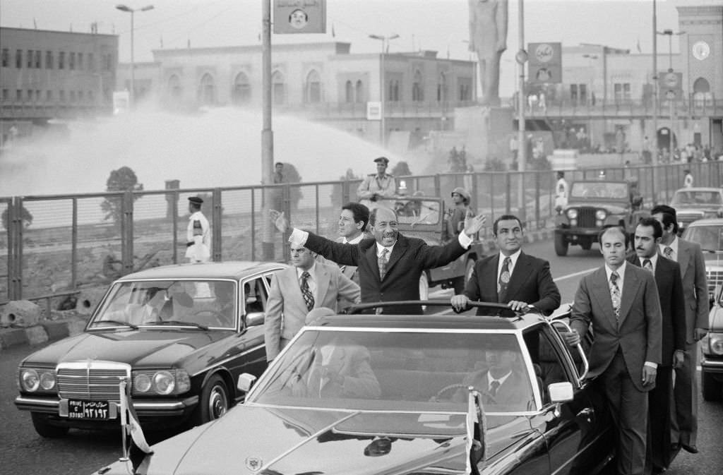 Return of Anouar el-Sadat to Cairo after the Camp David agreements, 1978