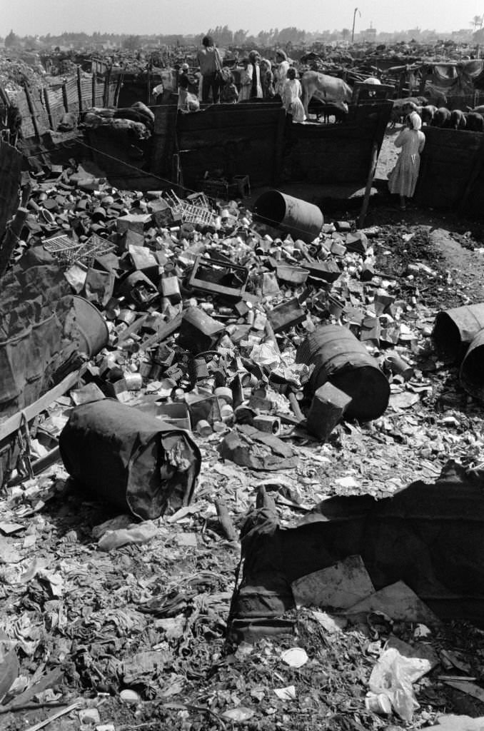 Scene of life in a slum in the suburbs of Cairo in October 1978