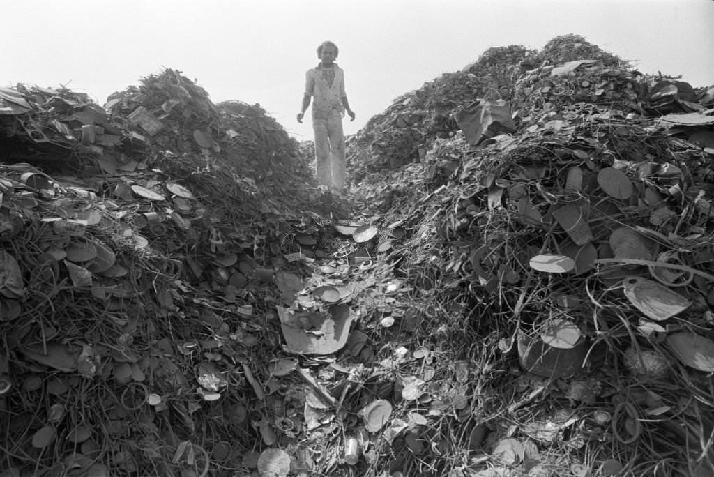 Young man at a dump in a slum on the outskirts of Cairo in October 1978