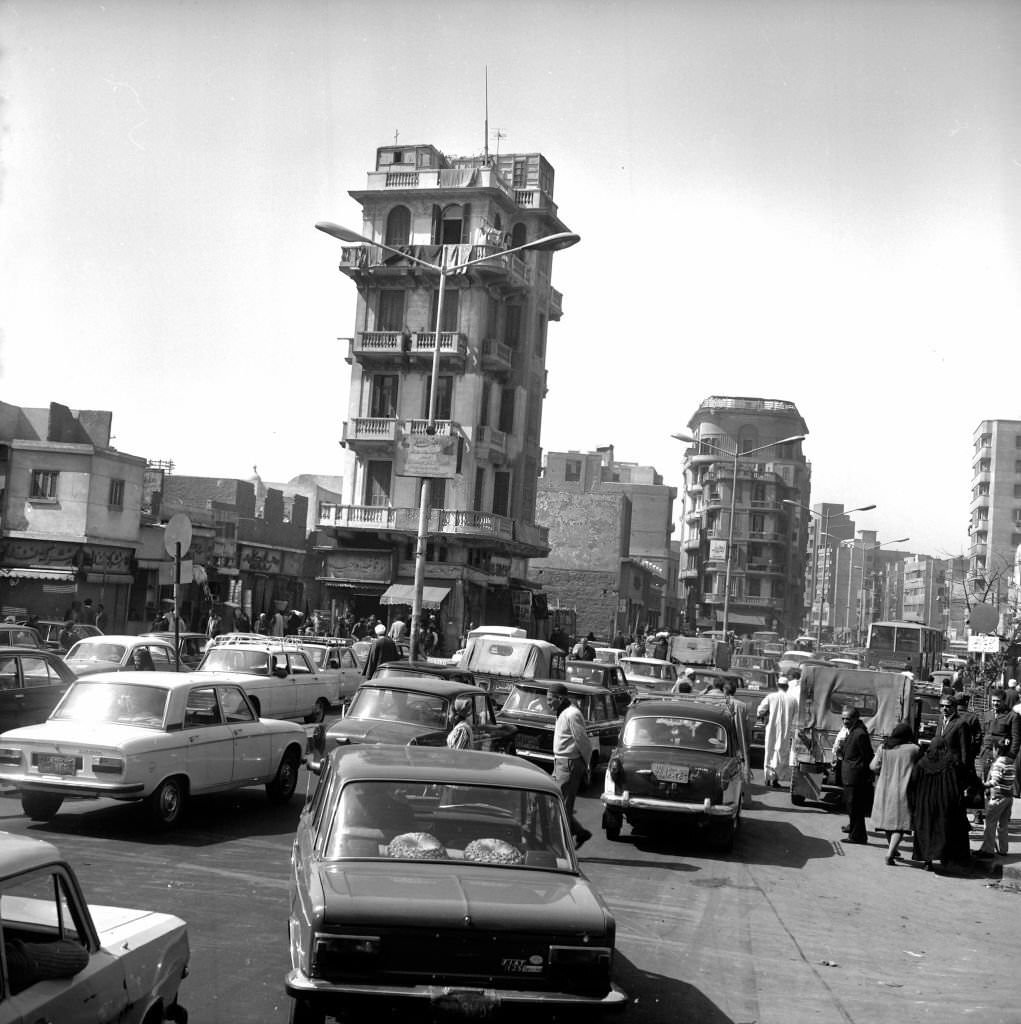 Traffic on El-Azhar street, 1976