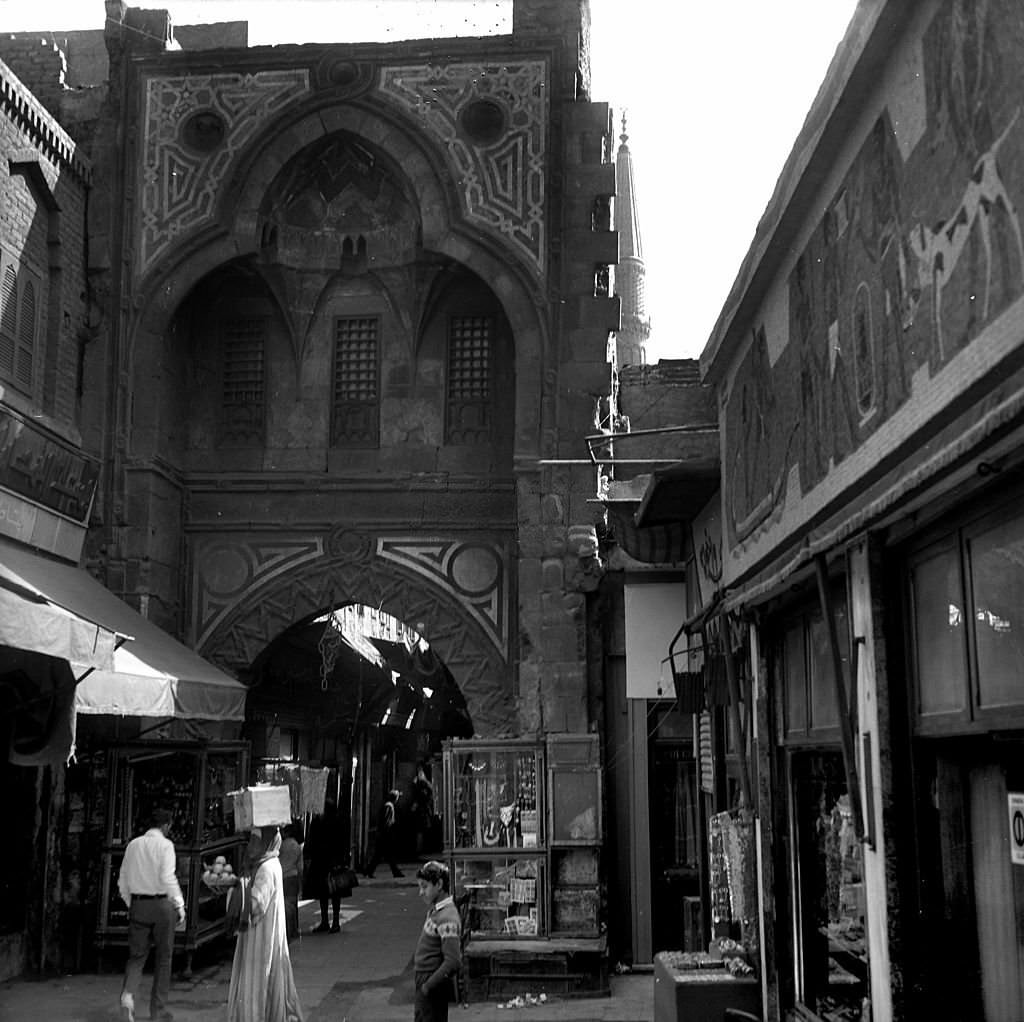 Door of the Khan el-Khalily souk, Cairo, 1976