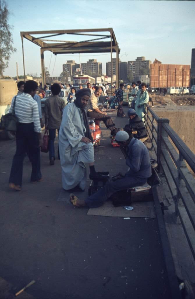 Shoeshine boy in Cairo, 1976