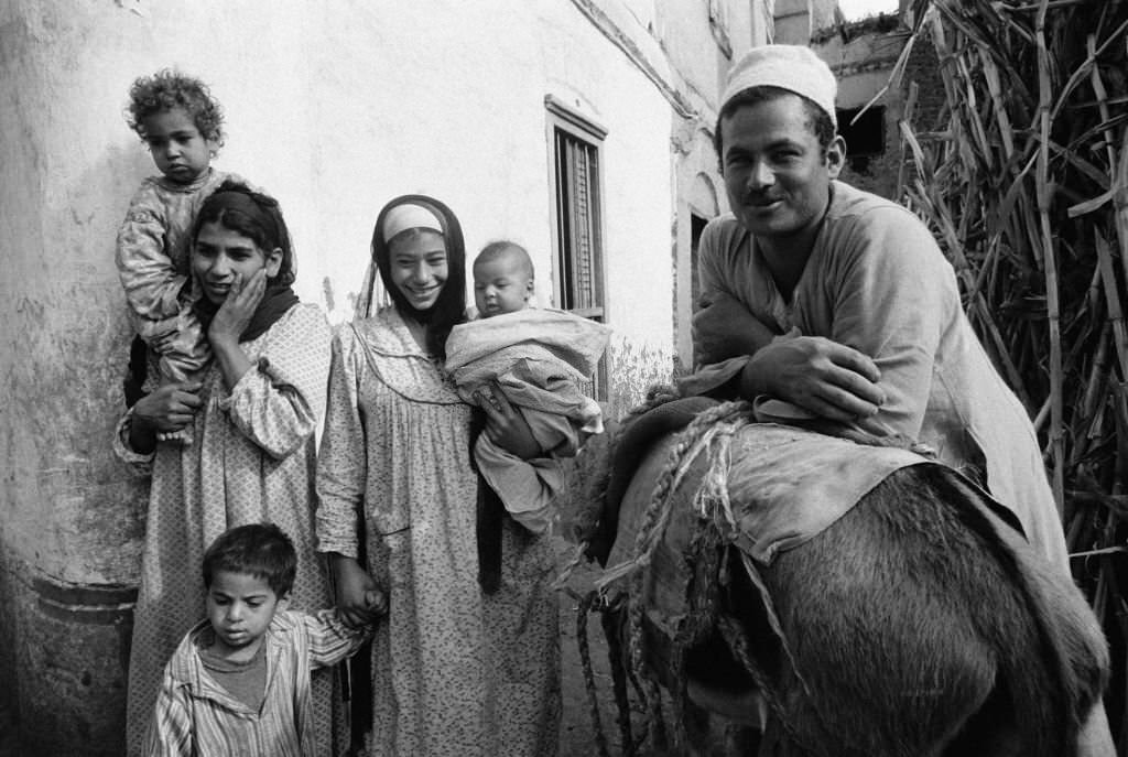 A family in Cairo in December 1977, Egypt.