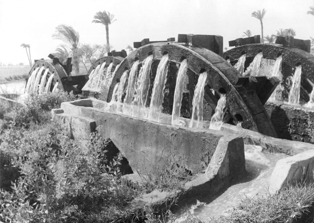 A view of an Aqueduct bringing water to Egypt, 1975