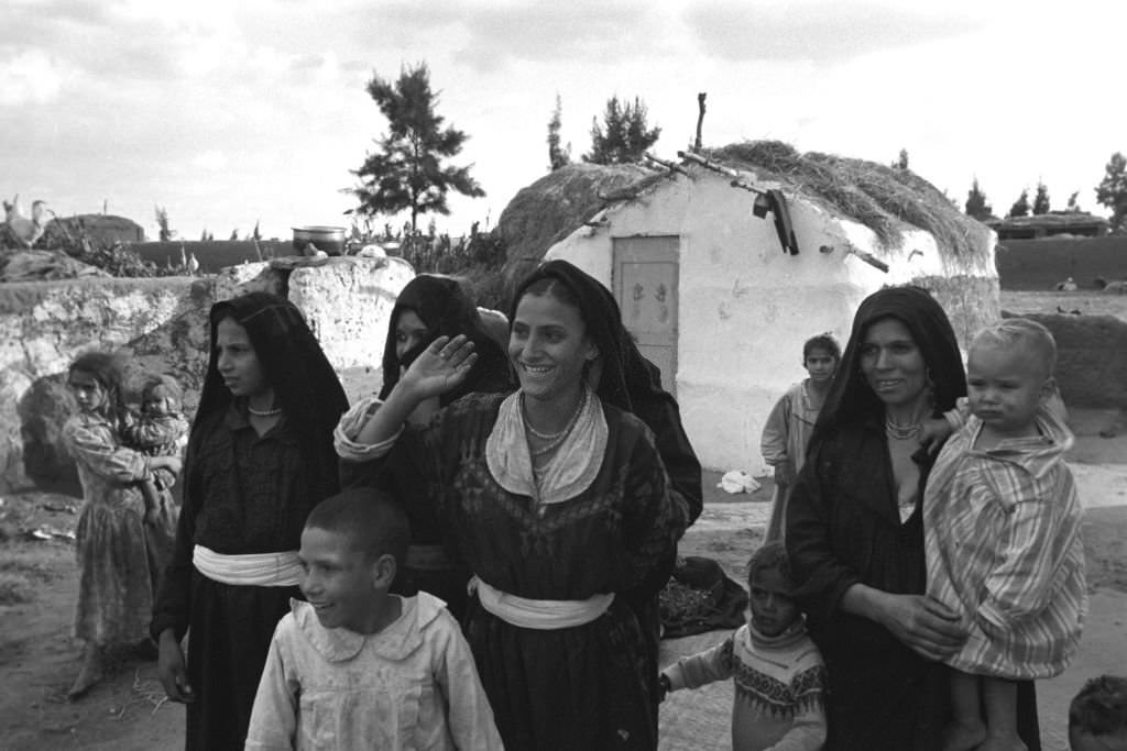 Women and children in a village near Cairo, 1972