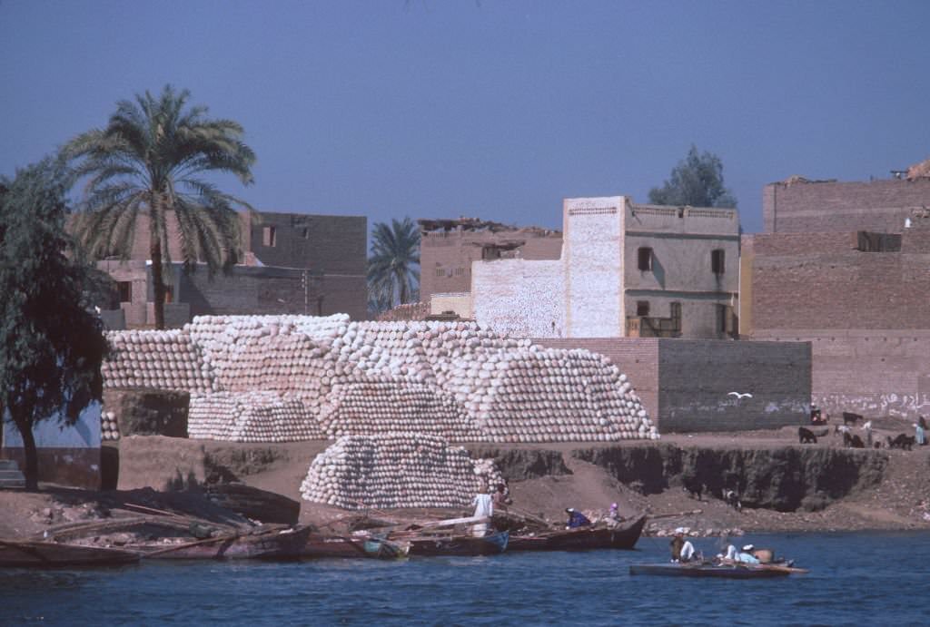 A jar factory on the river bed of the Nile.