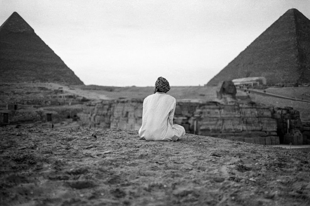 Man at Giza Pyramid Complex, 1979