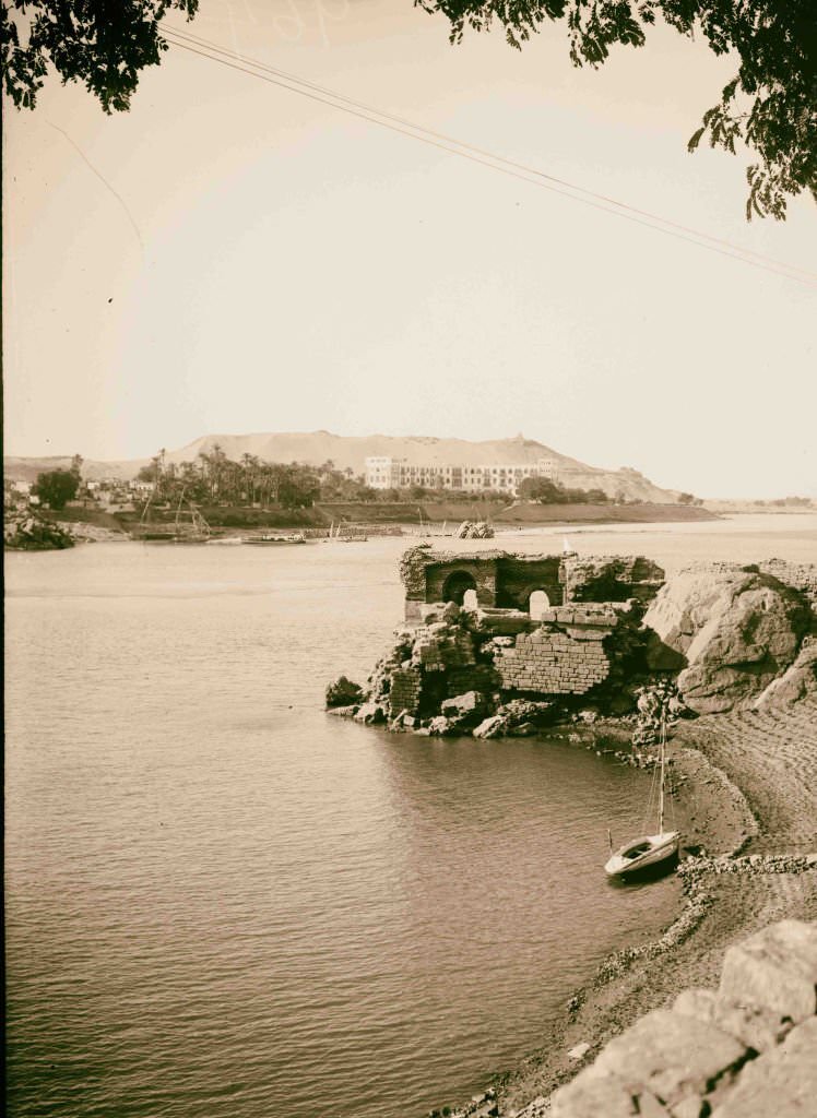 Looking across the Nile from Assuan, showing Elephantine Island, Egypt, 1900.