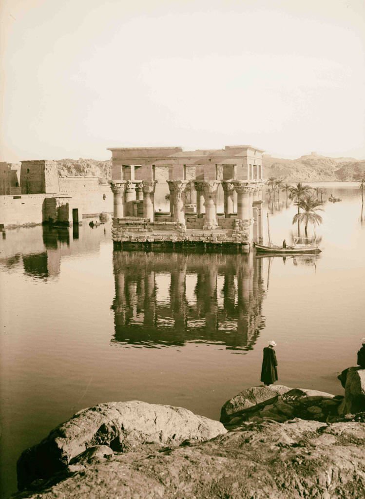 Assuan and Philae. Kiosk at Philae, looking N. 1900, Egypt