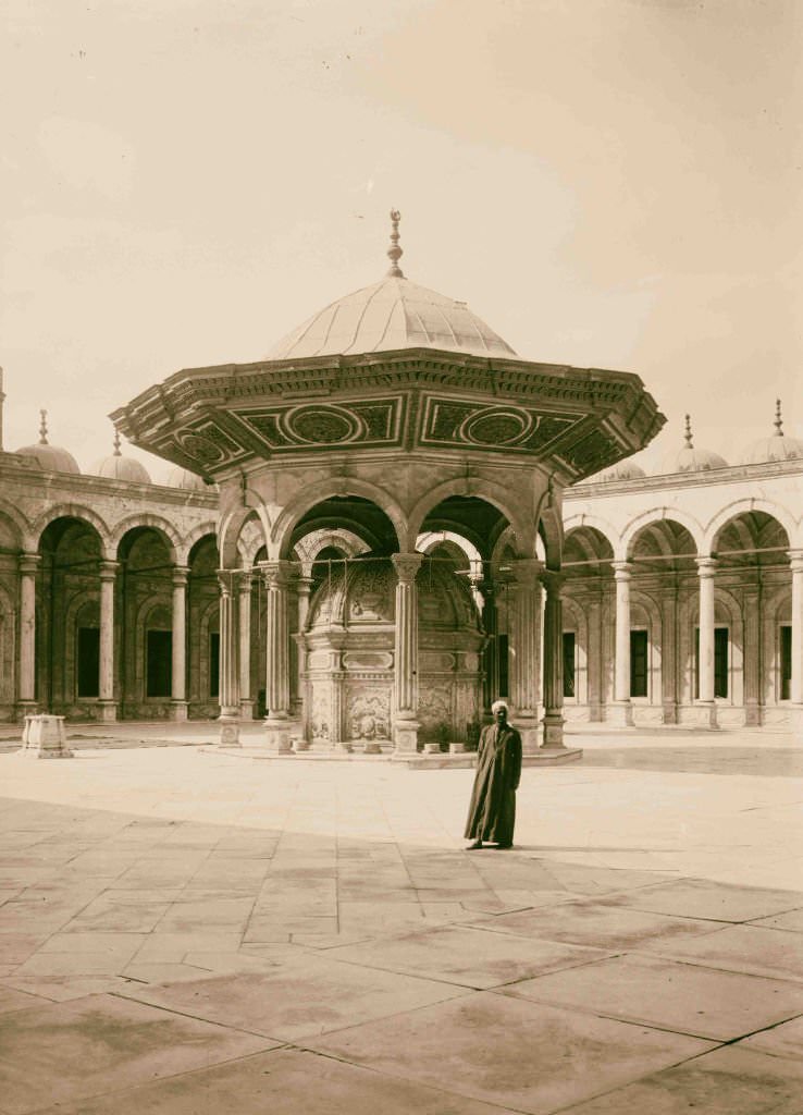 Fount of ablution at Mosque of Mohammed 'Ali Pasha, 1900.