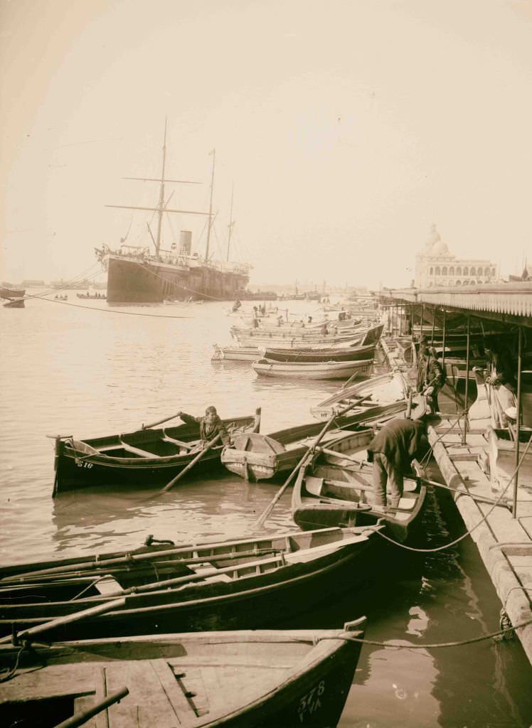Landing stage of Port Said, Egypt, 1900s