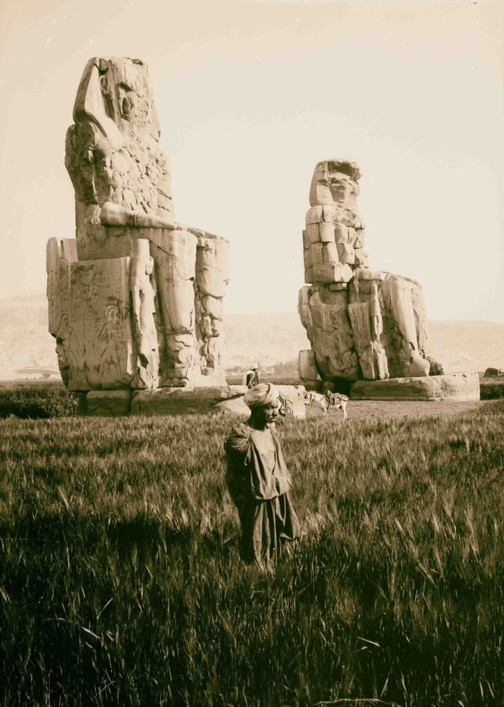 Colossi of Memnon in Thebes, Egypt, 1900s