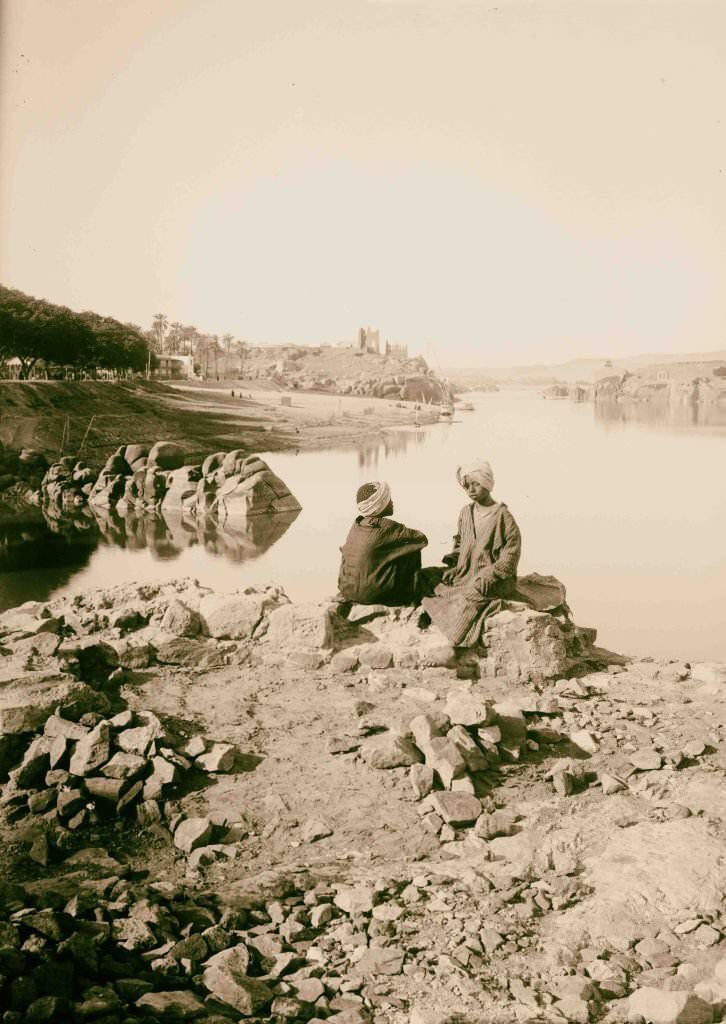 View of the Nile at Assuan, Egypt, 1900s.