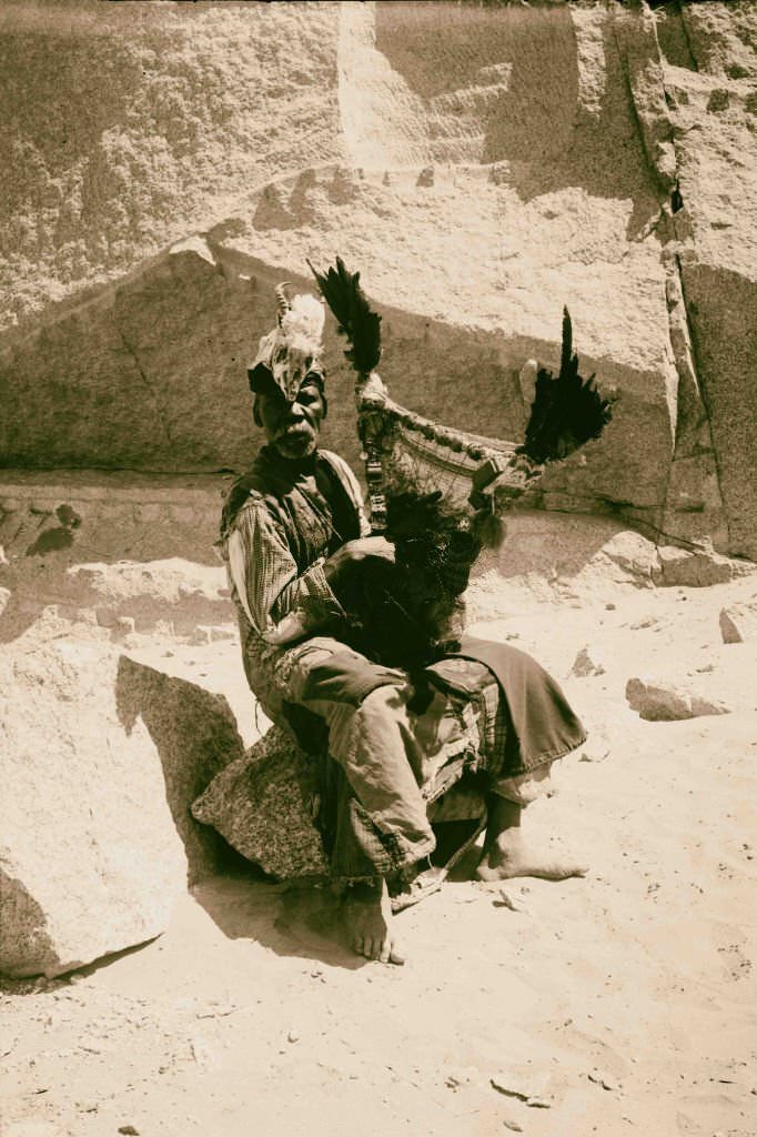 Native musician, Egypt, 1900s.