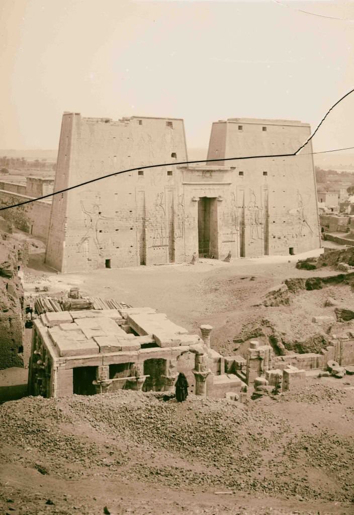 Temple of Horus, Edfu. General view of Temple of Horus, 1900