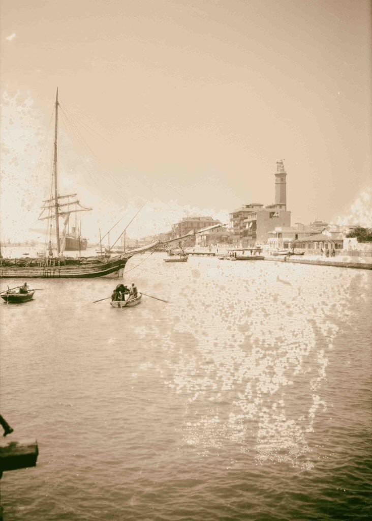 First view of Port Said on entering Suez Canal, 1900