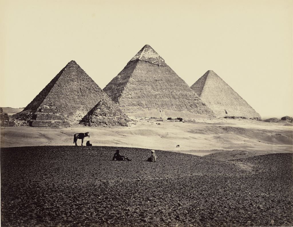The Pyramids of Giza from the Southwest.