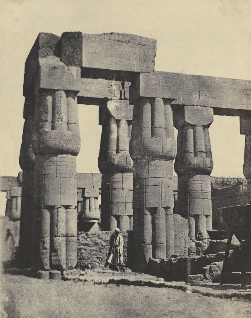 Group of columns in the palace, Luxor, 1900s