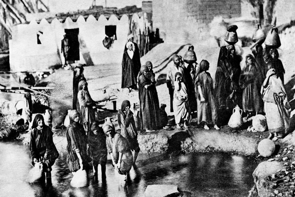 Water carriers collected by the Nile.