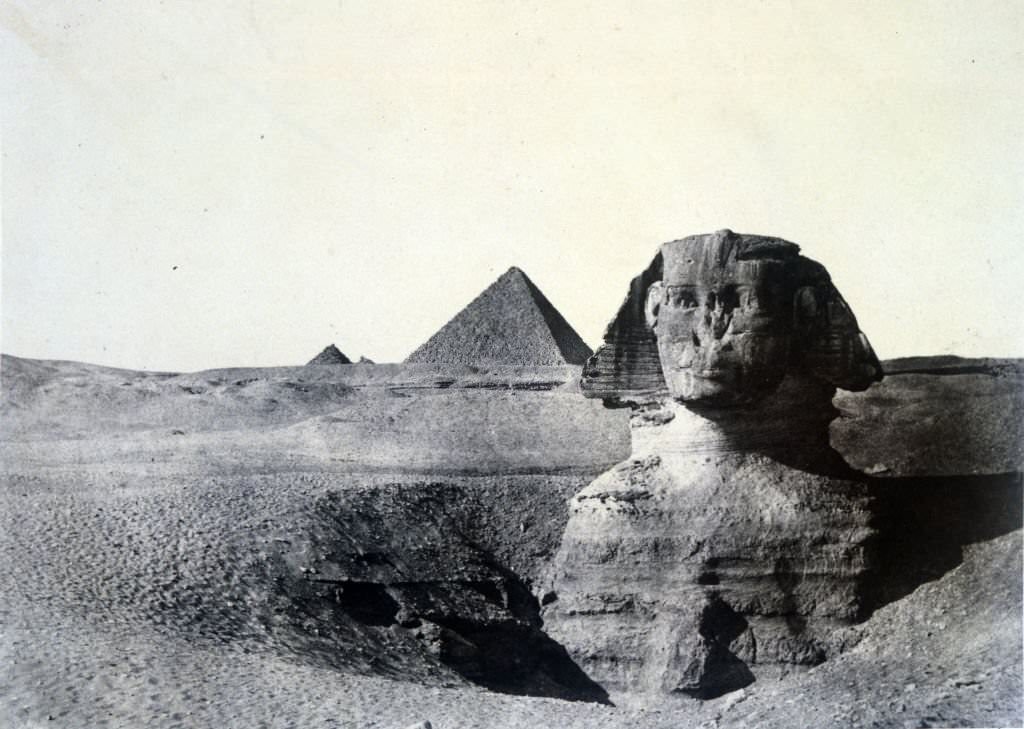 The Great Pyramid and Sphinx at Giza, Egypt.