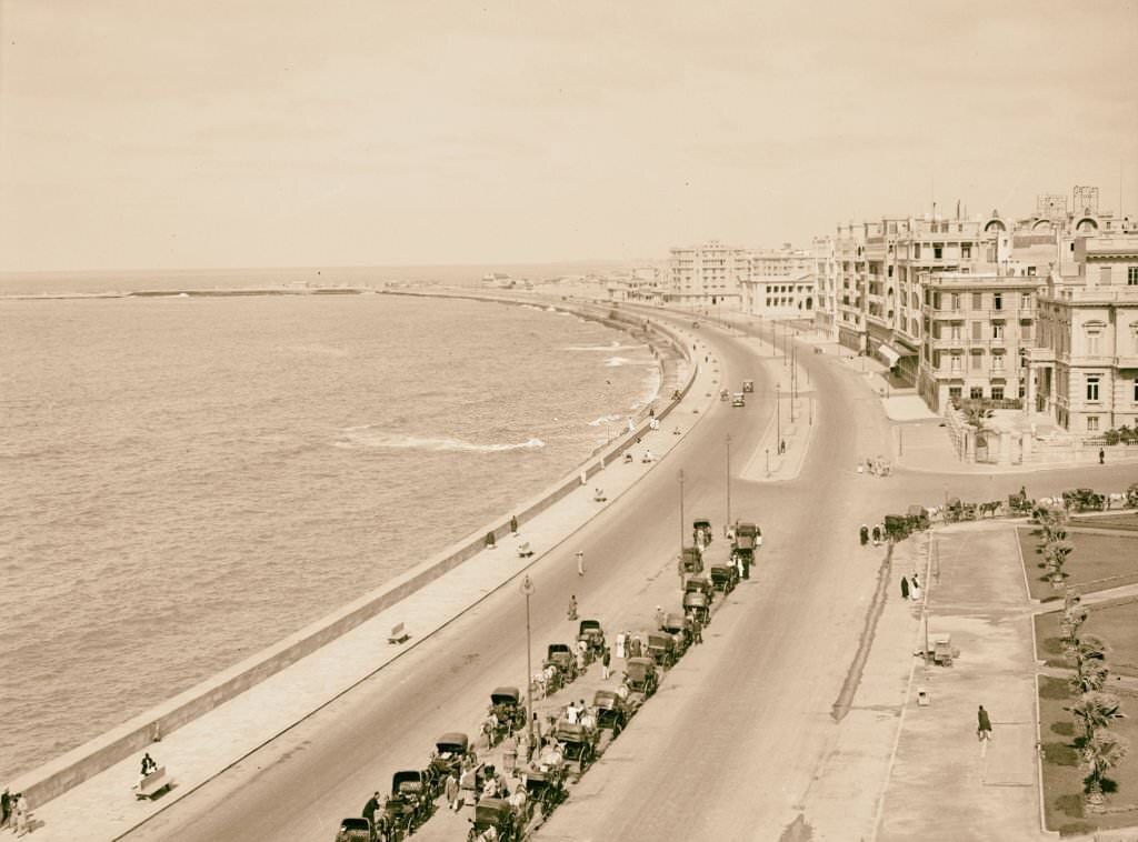 The harbor of Alexandria 1900, Egypt.