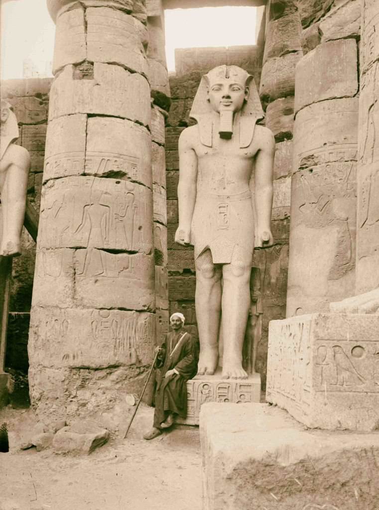 Statues of Rameses, Temple of Luxor, 1900