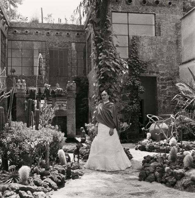 Frida Kahlo in her garden, 1951.