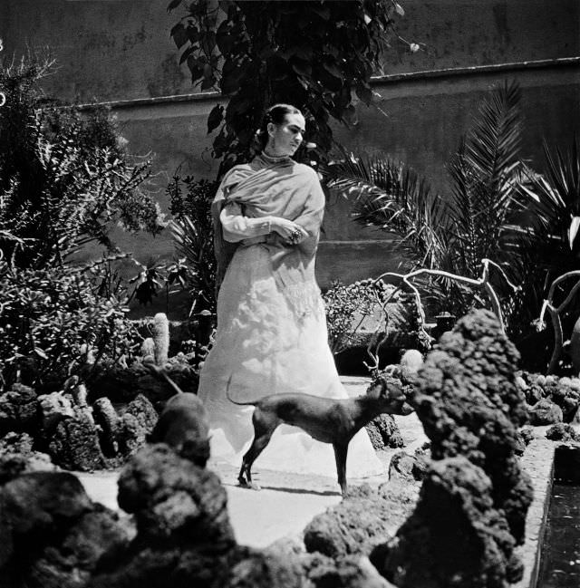 FridaKahlo in her garden, 1951.