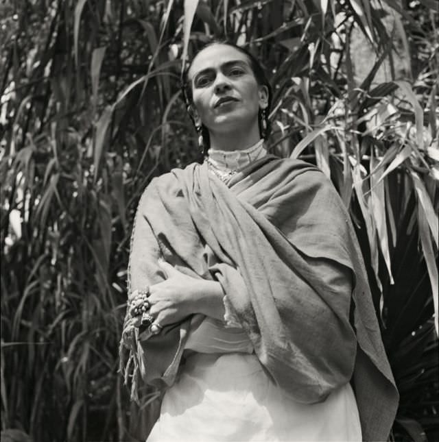 Frida Kahlo in her garden, 1951.