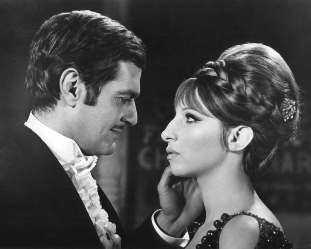 Streisand as Fanny Brice and Omar Sharif as Nicky Arnstein 'Funny Girl', 1968.