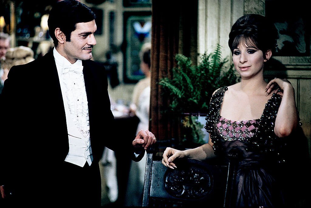 Barbra Streisand and Omar Sharif in 'Funny Girl', 1968.