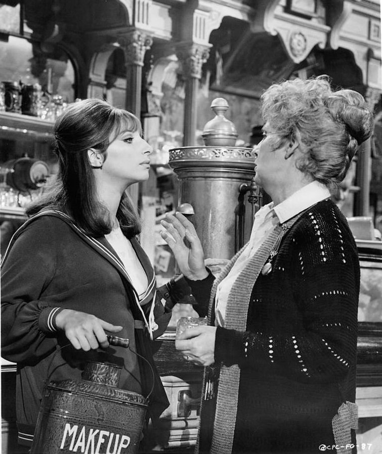 Barbra Streisand with her mother Kay Medford in a scene from the film 'Funny Girl', 1968.