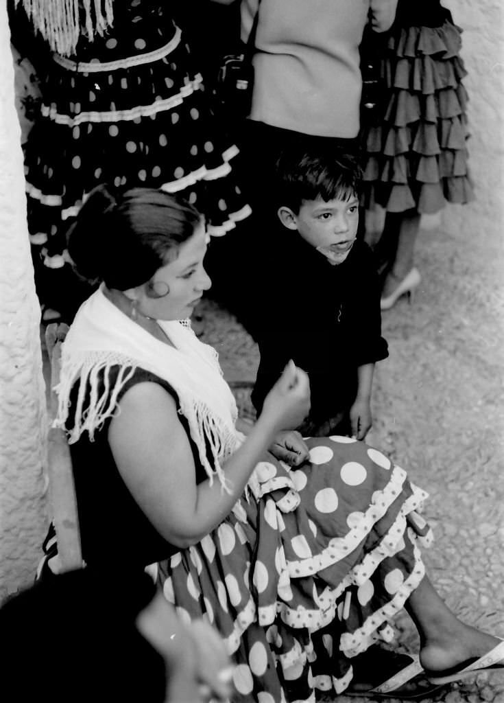 People at he gypsy neighborhood of Sacromonte, Granada, Spain, 1966.