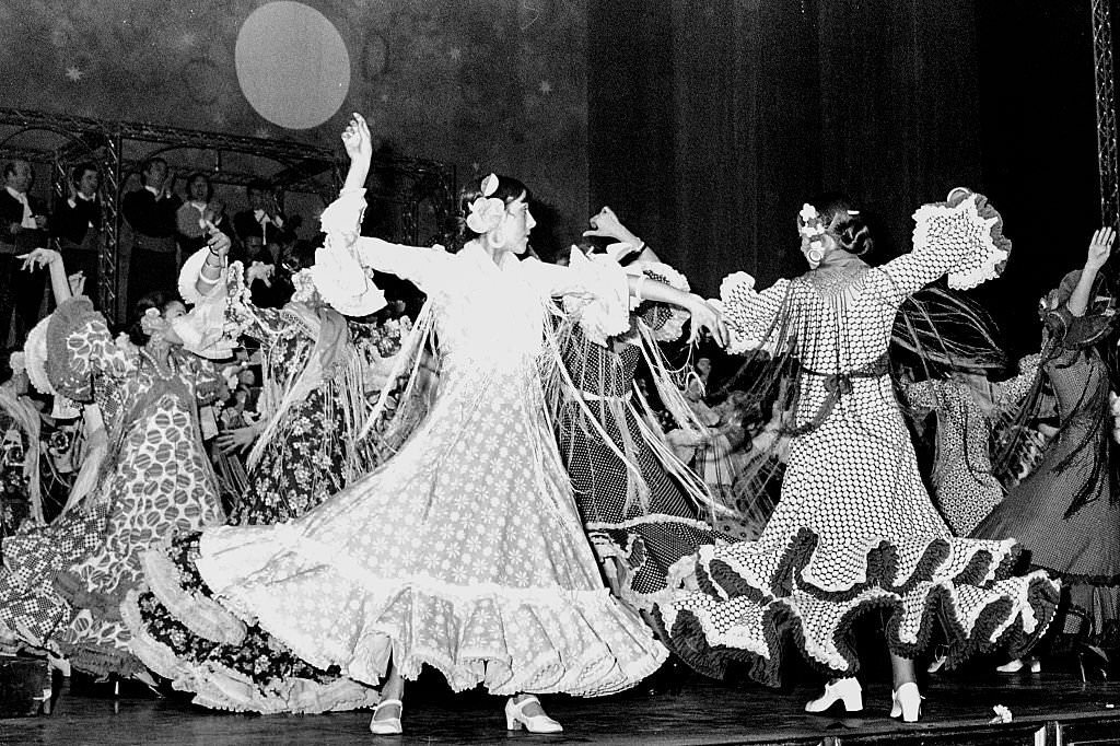 Spanish flamenco dancers, 1966, Granada, Andalusia, Spain.