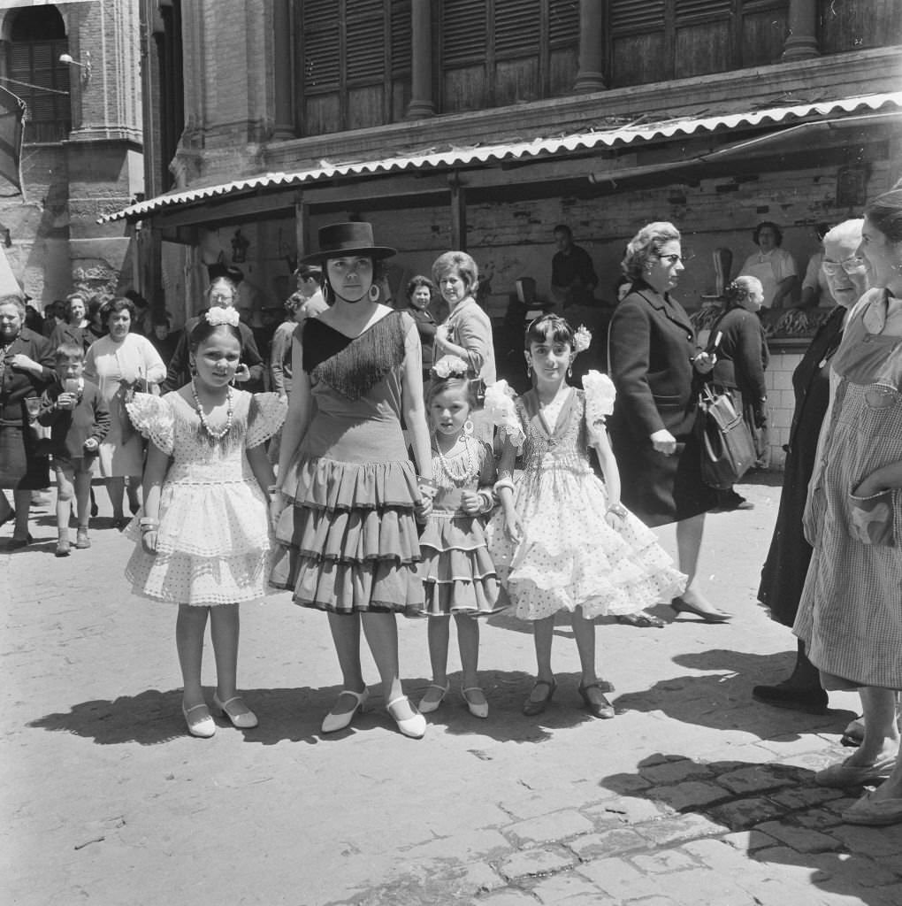 Girls in costume in Granada, July 27, 1965,