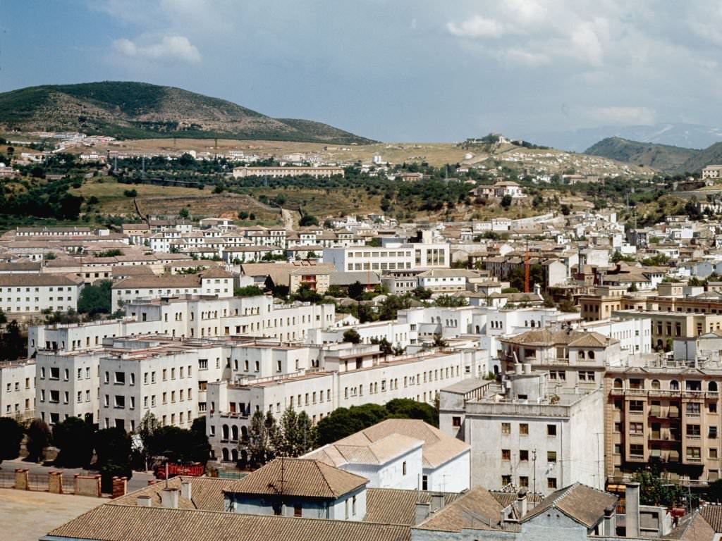 Granada seen from the Alhambra, 1964, Andalusia, Spain.