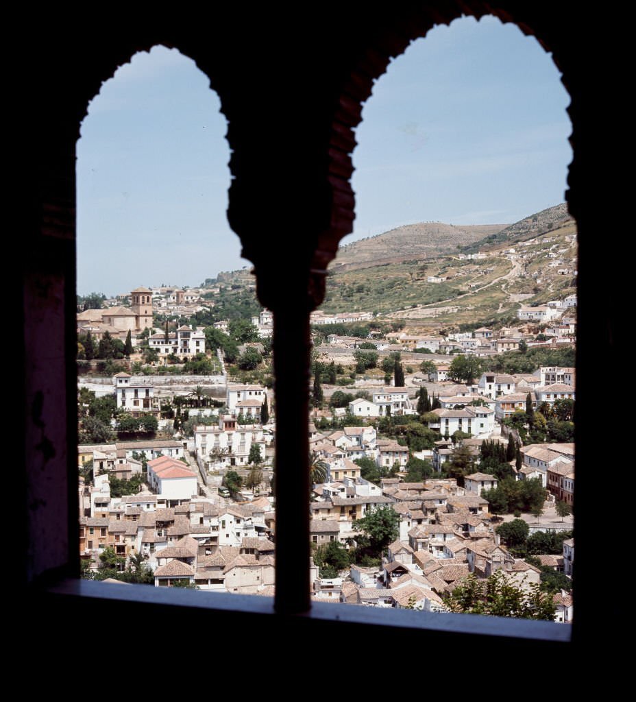 Granada seen from the Alhambra, 1964, Andalusia, Spain.