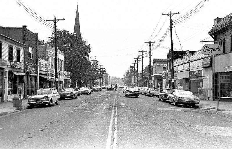 Looking south from the middle of the block between Marie St. and Nicholai St., Hicksville, New York, 1967